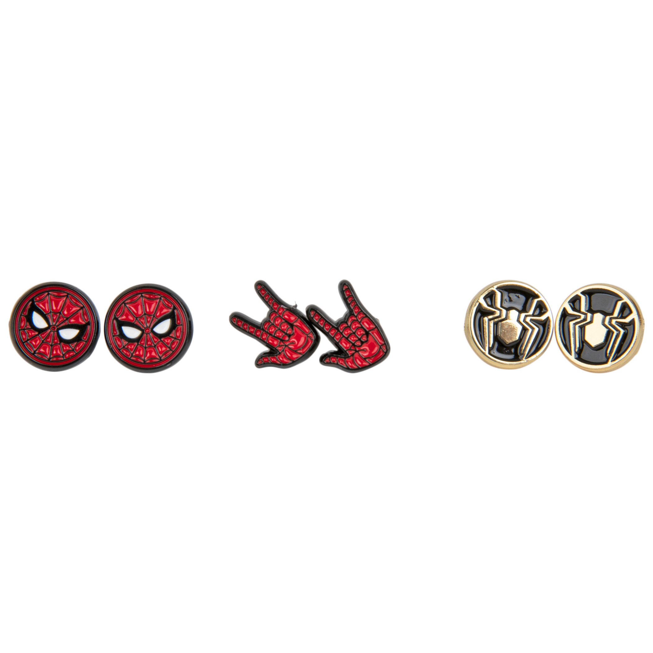 Marvel Comics Spider-Man Set of Three Pairs of Stud Earrings